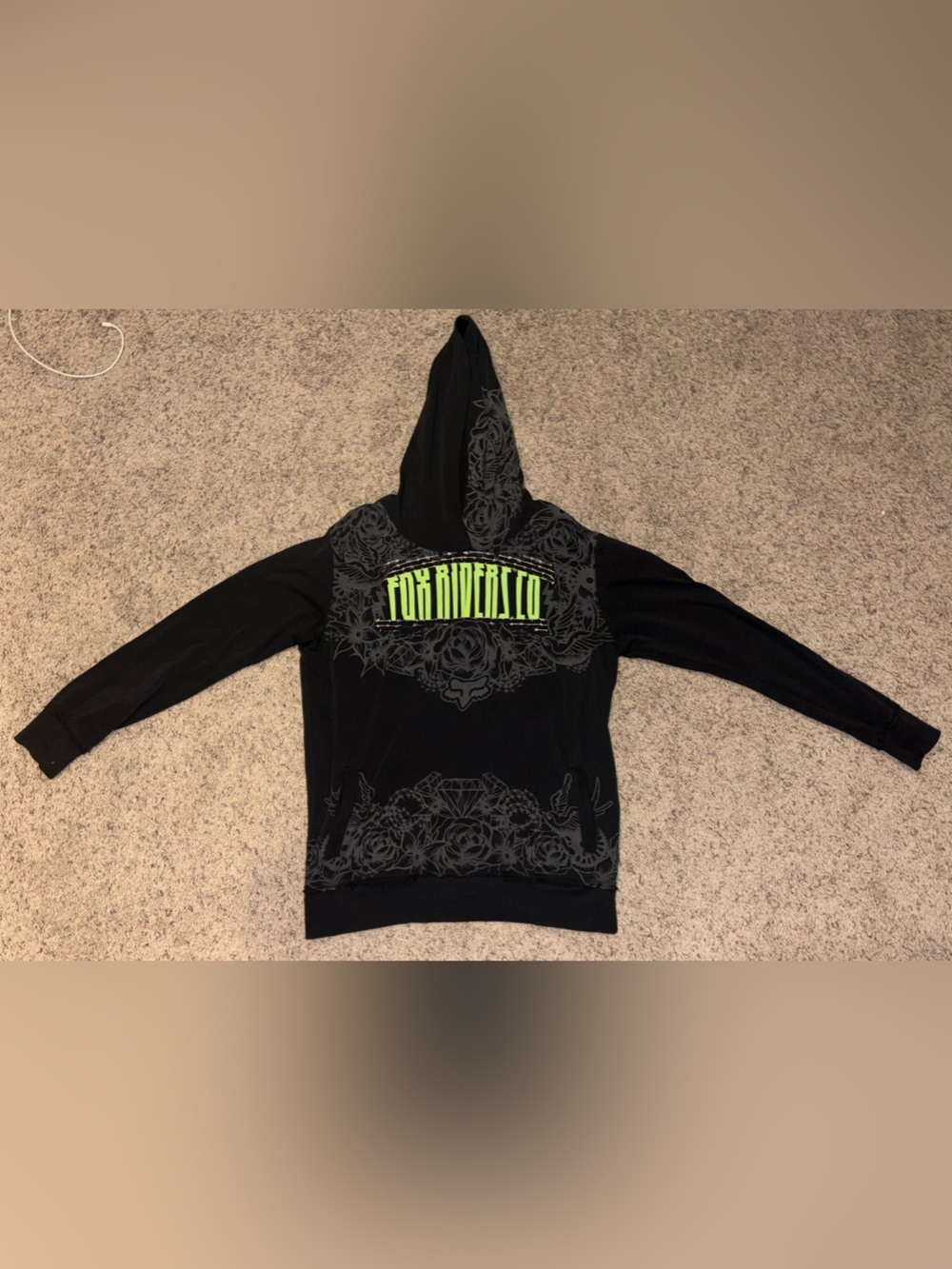 Vintage Y2K Men's Fox Riders Co. Hoodie (Size  XL)